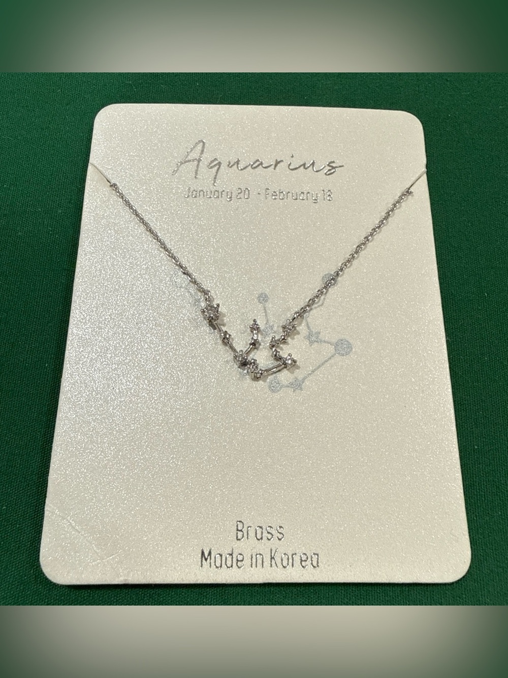 Aquarius Silver-Tone Constellation Necklace - Zodiac Pendant